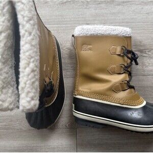 Sorel Caribou Winter Snow Boots Waterproof Brown Black Men Size 5 Women Sz 6